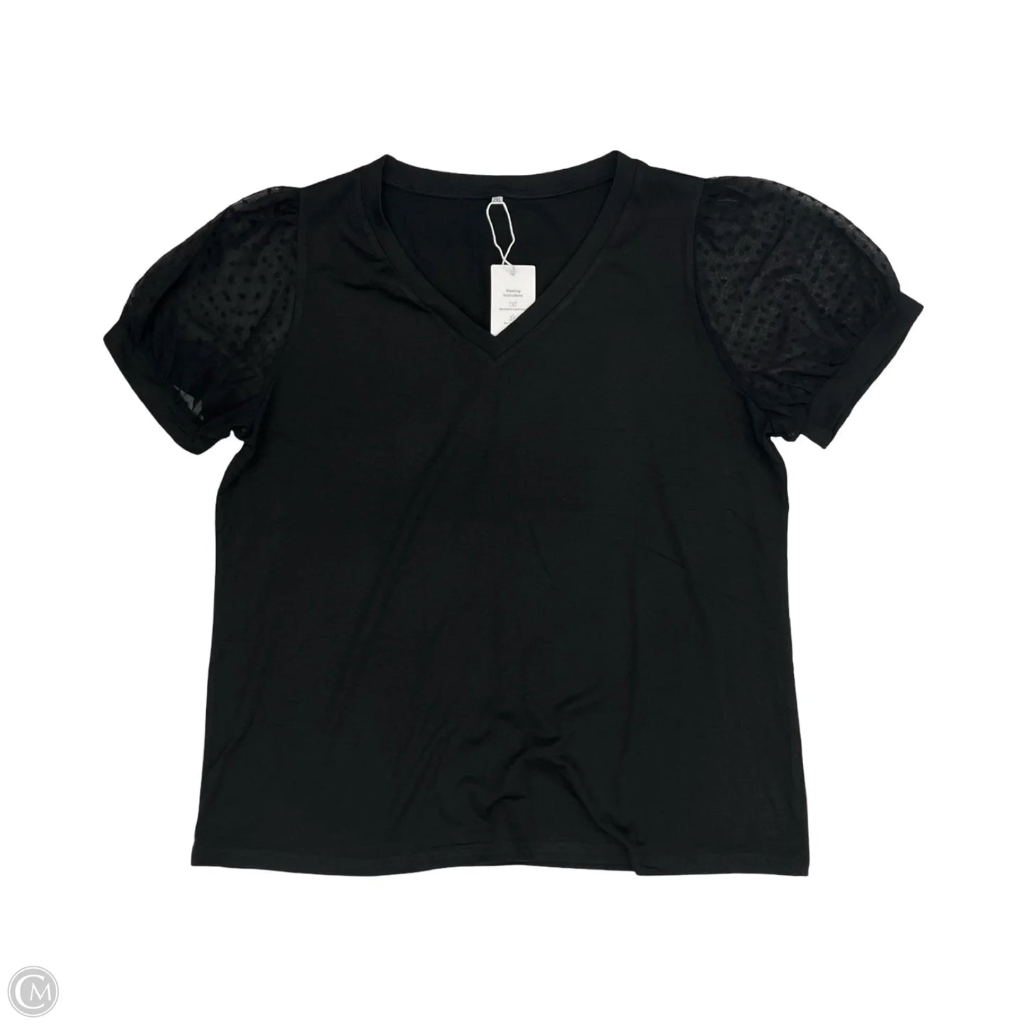 Top Short Sleeve By Cme In Black, Size: 2x