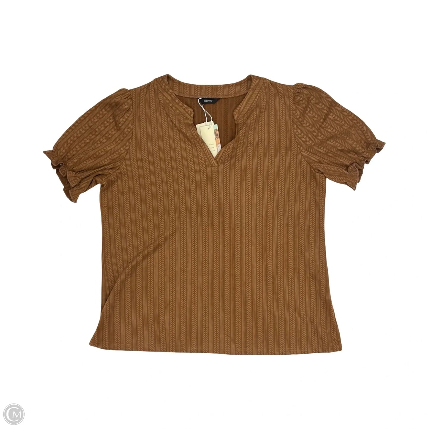Blouse Short Sleeve By Dokotoo In Brown, Size: 2x
