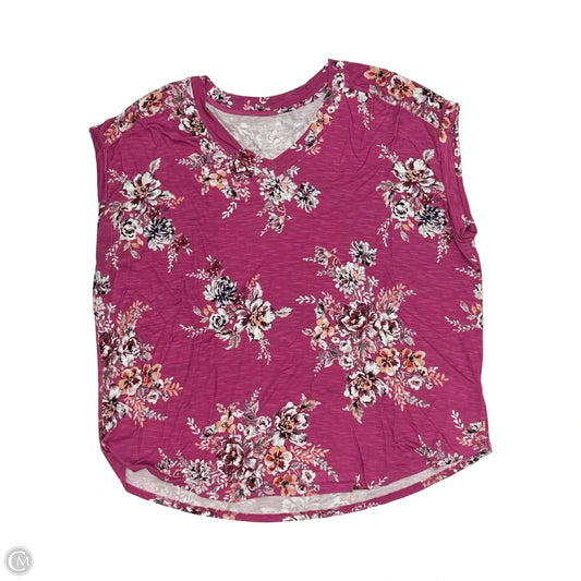 Top Short Sleeve By Maurices In Pink, Size: 1x