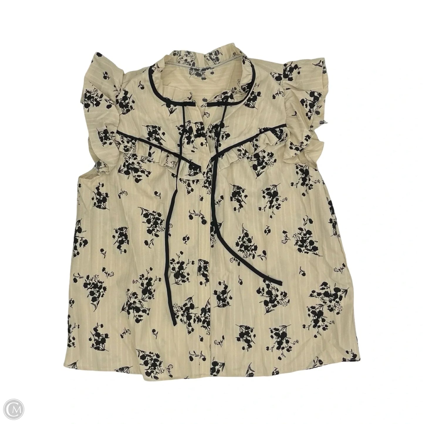 Blouse Short Sleeve By Shein In Black & Tan, Size: 3x