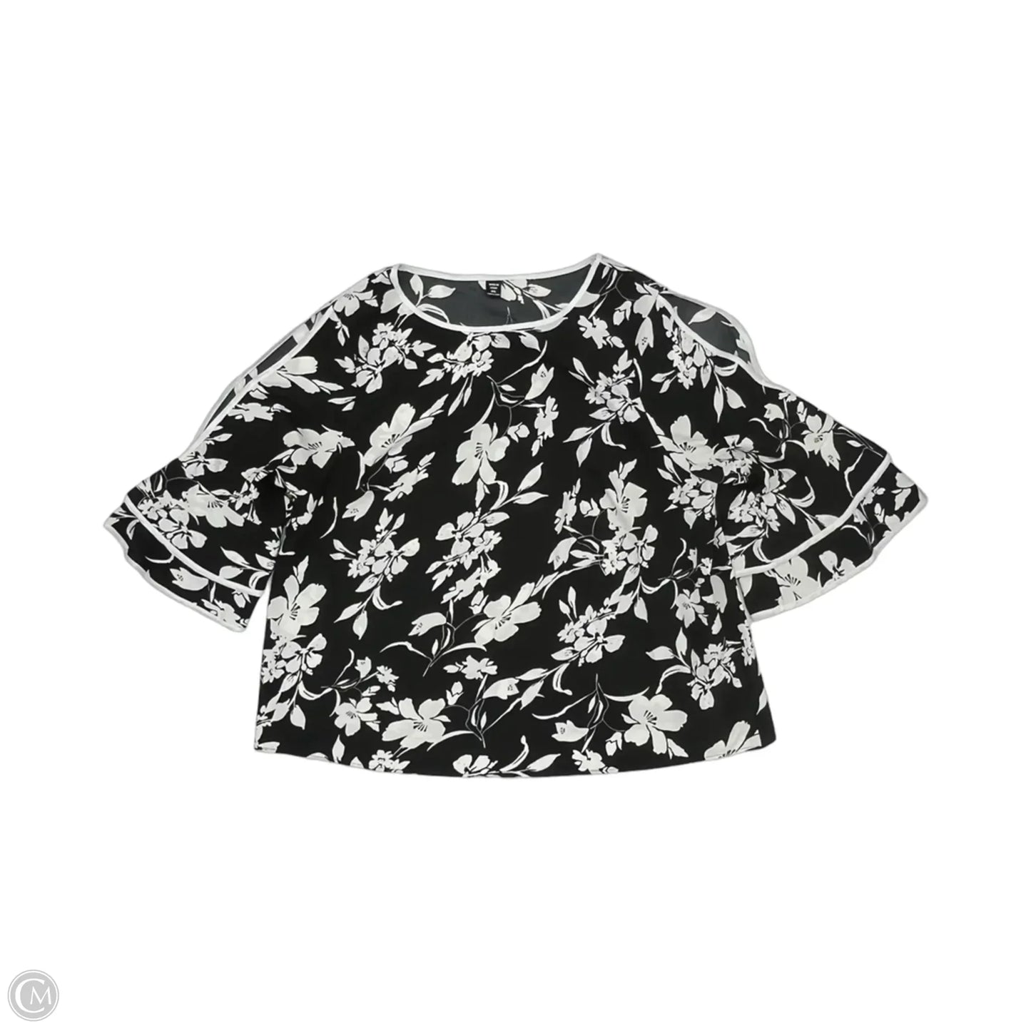 Blouse 3/4 Sleeve By Shein In Black & White, Size: 4x