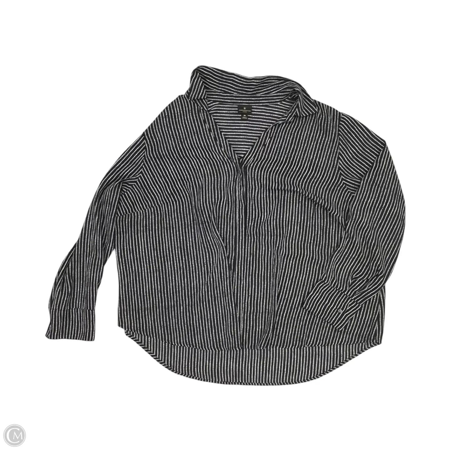 Blouse Long Sleeve By Worthington In Black & White, Size: 3x
