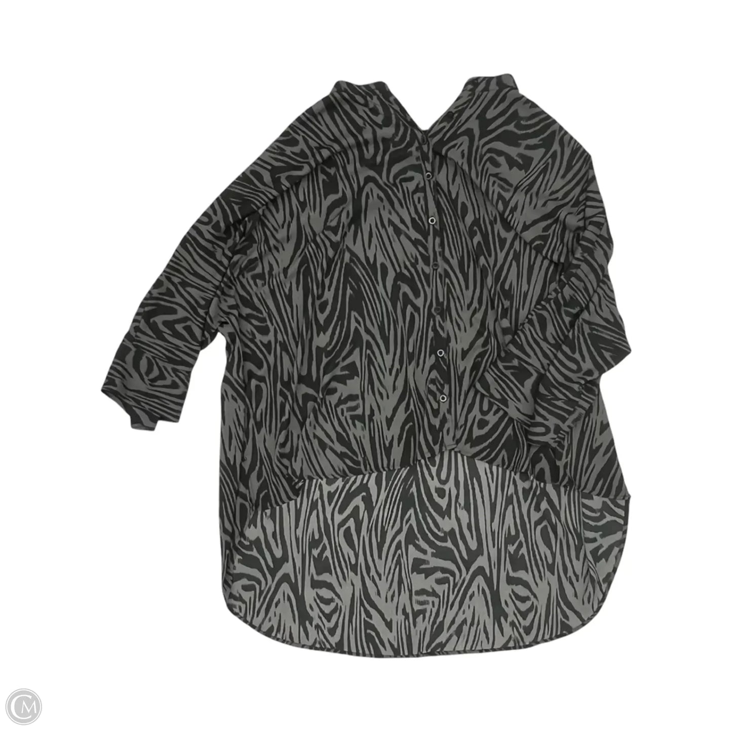 Blouse 3/4 Sleeve By Torrid In Black & Grey, Size: 3x