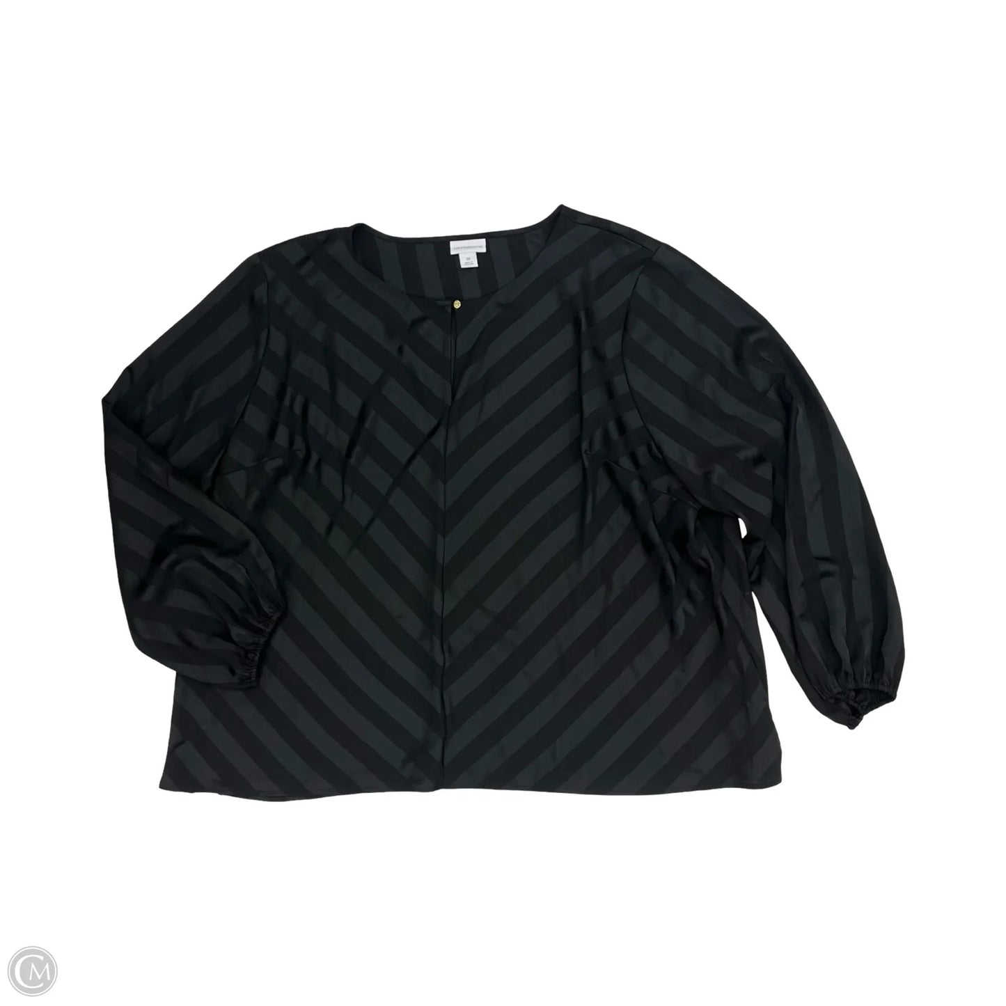 Blouse Long Sleeve By Liz Claiborne In Black, Size: 3x