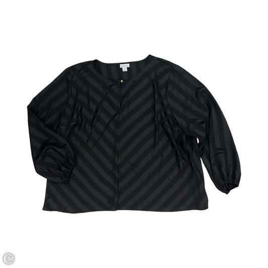 Blouse Long Sleeve By Liz Claiborne In Black, Size: 3x