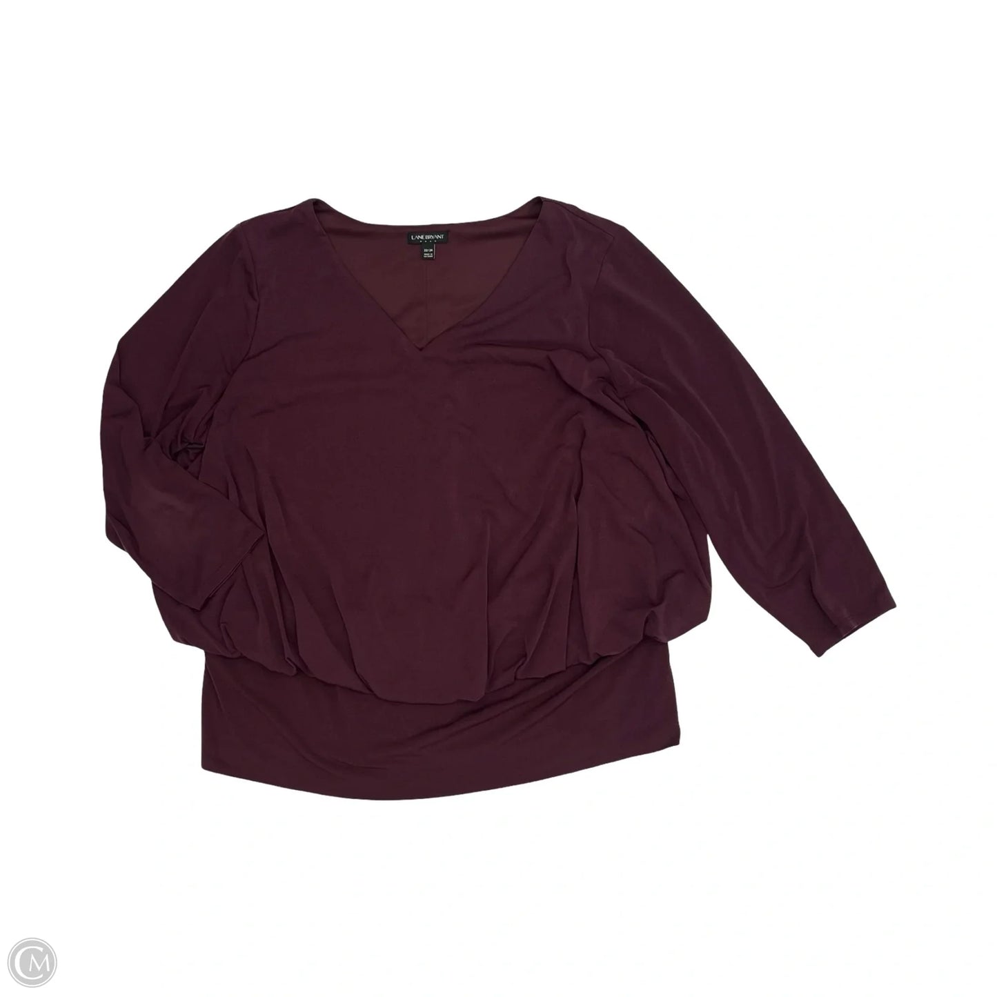 Blouse 3/4 Sleeve By Lane Bryant In Maroon, Size: 3x