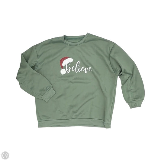 Sweatshirt Crewneck By Shein In Green, Size: 4x