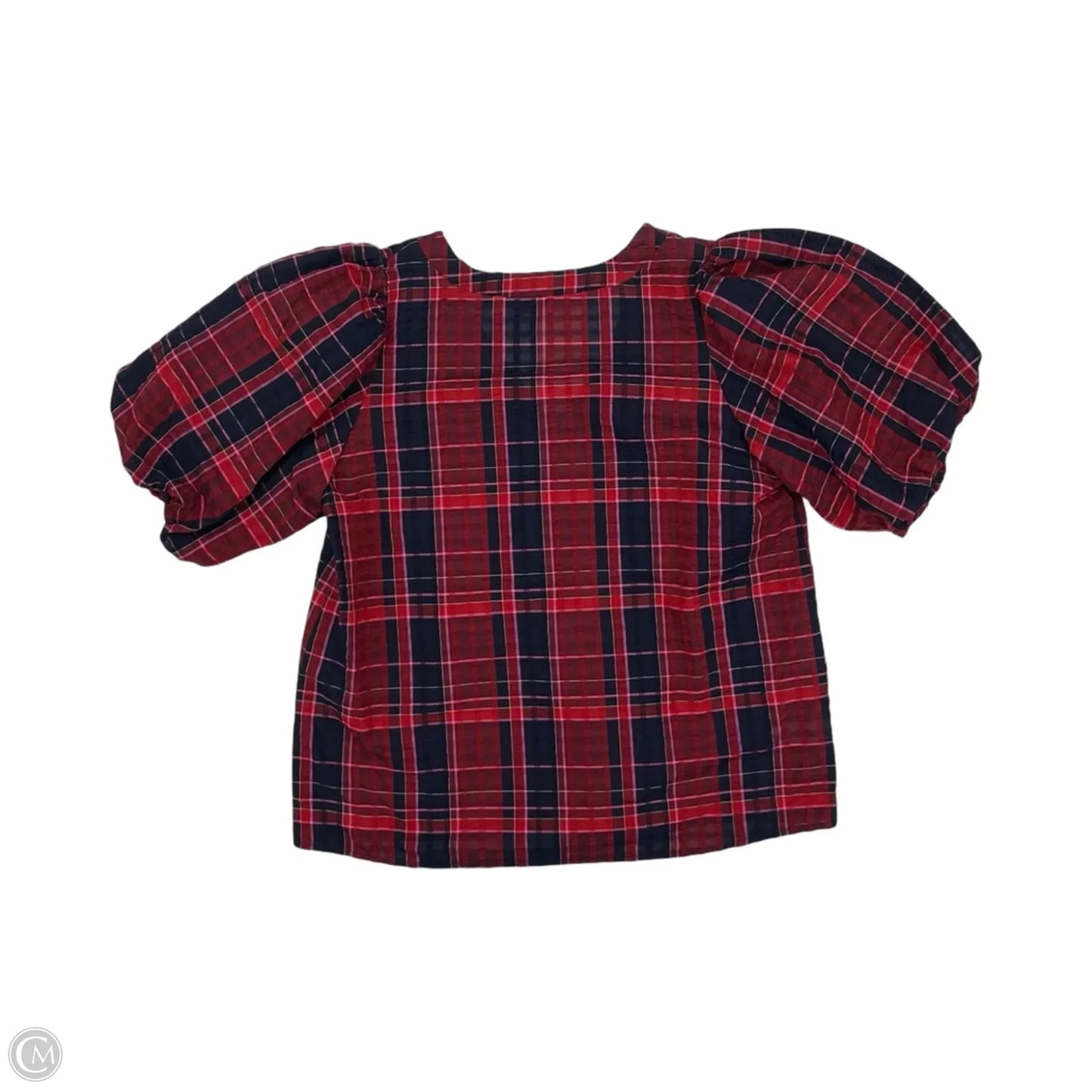 Blouse Short Sleeve By Loft In Blue & Red, Size: S