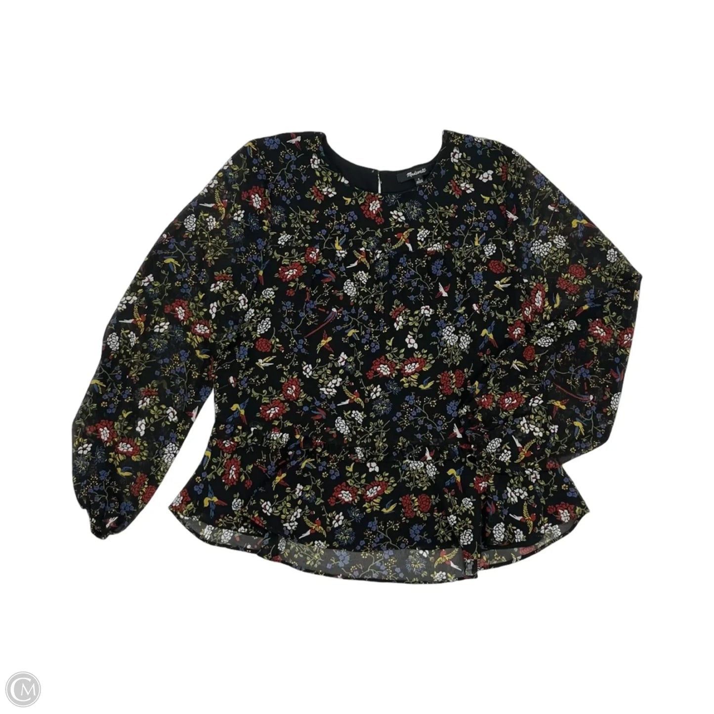 Blouse Long Sleeve By Madewell In Black, Size: S