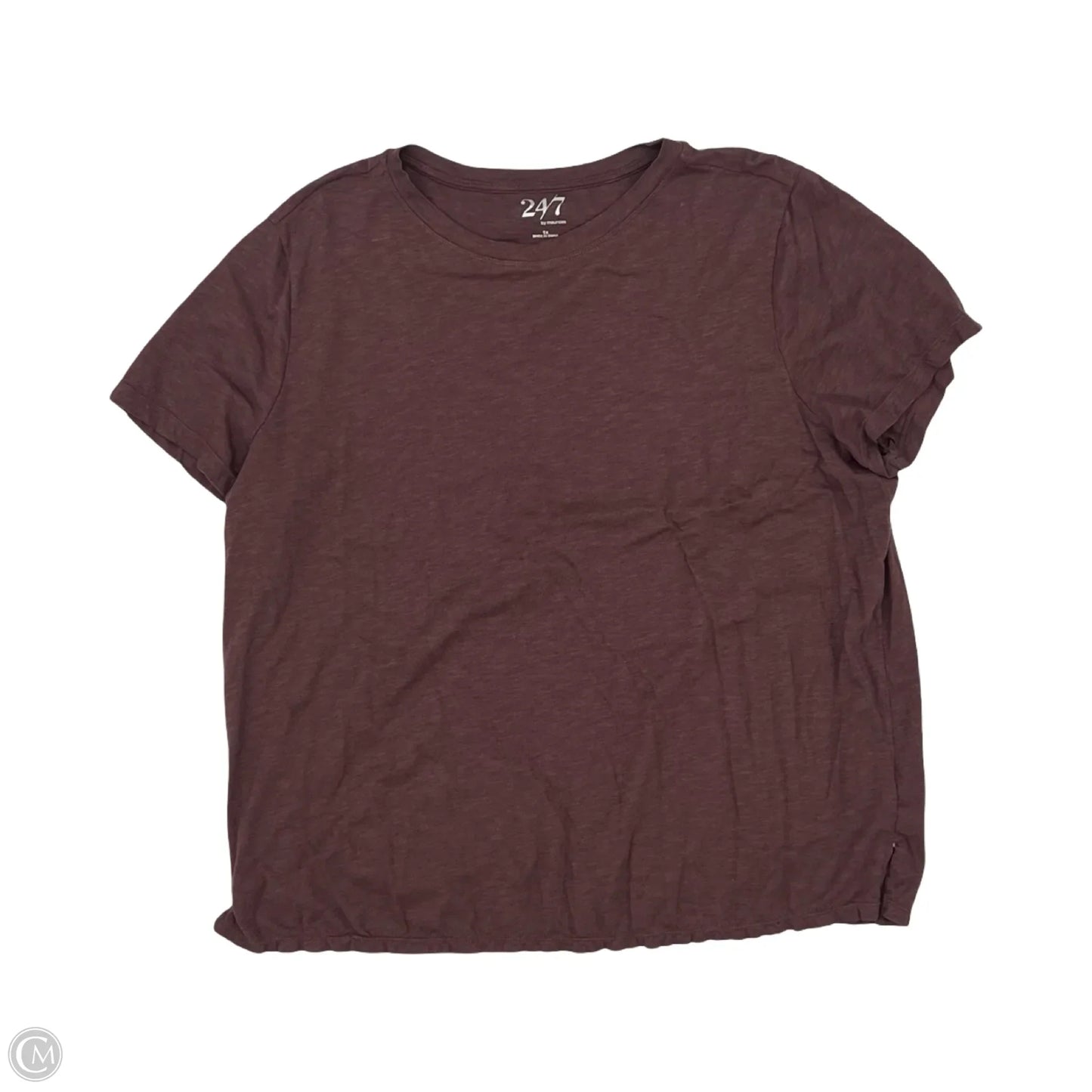 Top Short Sleeve By Maurices In Maroon, Size: 1x