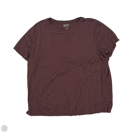 Top Short Sleeve By Maurices In Maroon, Size: 1x