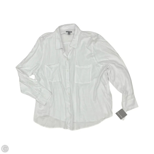 Blouse Long Sleeve By Falls Creek In White, Size: 2x