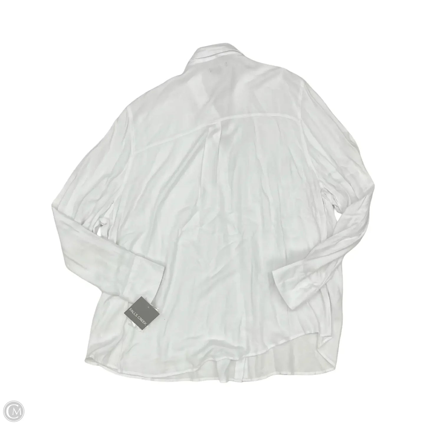 Blouse Long Sleeve By Falls Creek In White, Size: 2x