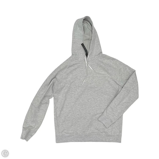 Athletic Sweatshirt Hoodie By Lululemon In Grey, Size: L