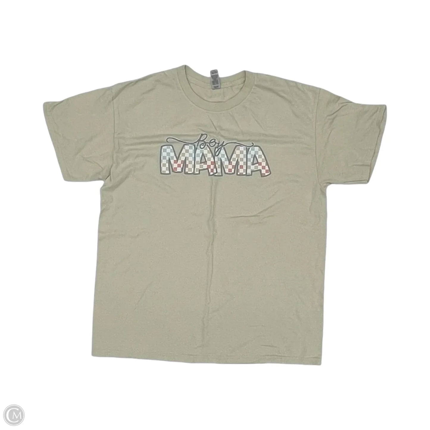 Top Short Sleeve By Gildan In Cream, Size: L