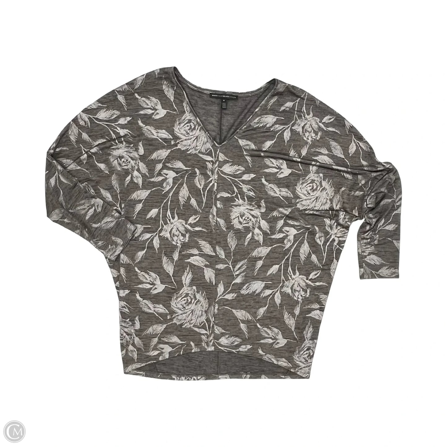 Blouse 3/4 Sleeve By White House Black Market In Silver, Size: M