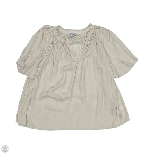 Blouse Short Sleeve By Current Air In Cream, Size: M