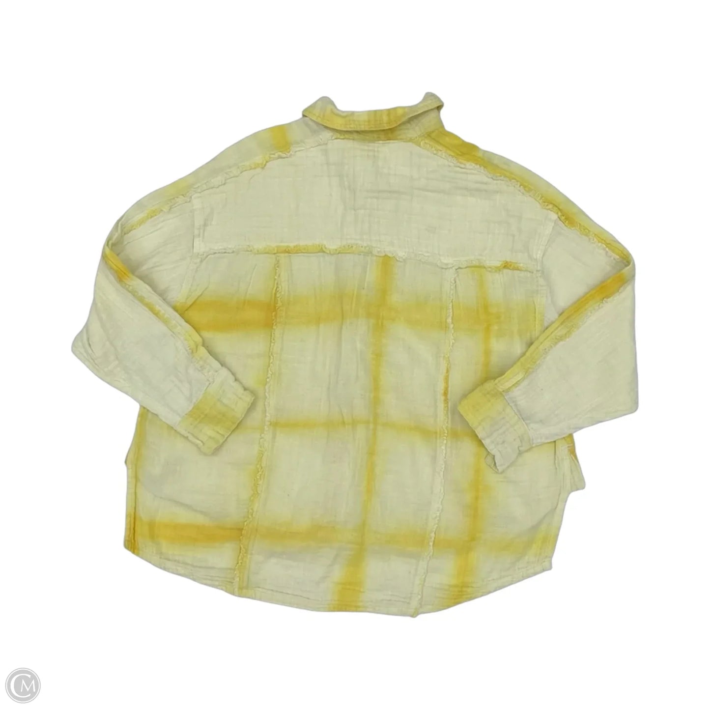 Blouse Long Sleeve By We The Free In Yellow, Size: Xs