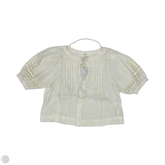 Blouse Short Sleeve By Free People In Cream, Size: L