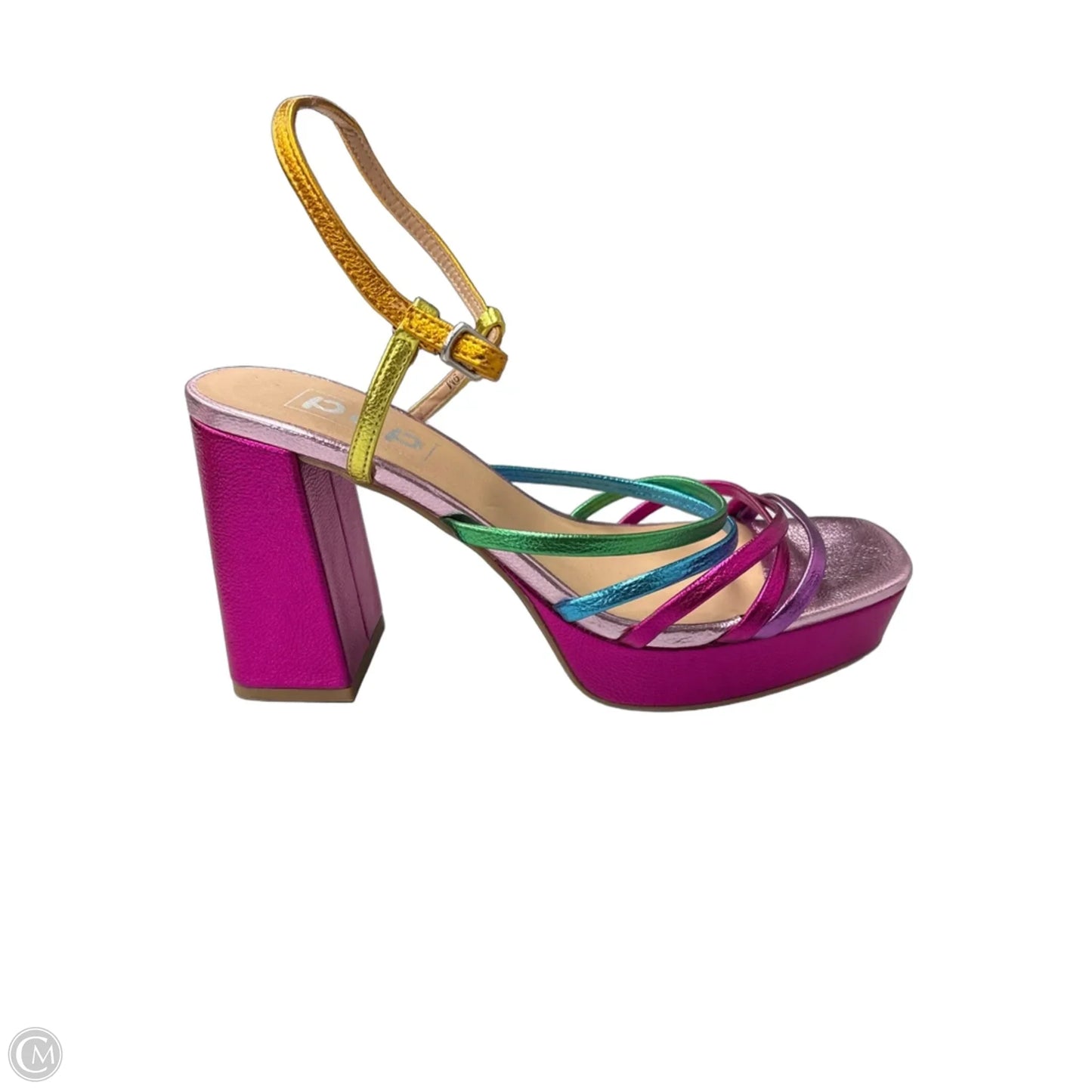 Sandals Heels Block By Clothes Mentor In Rainbow Print, Size: 9