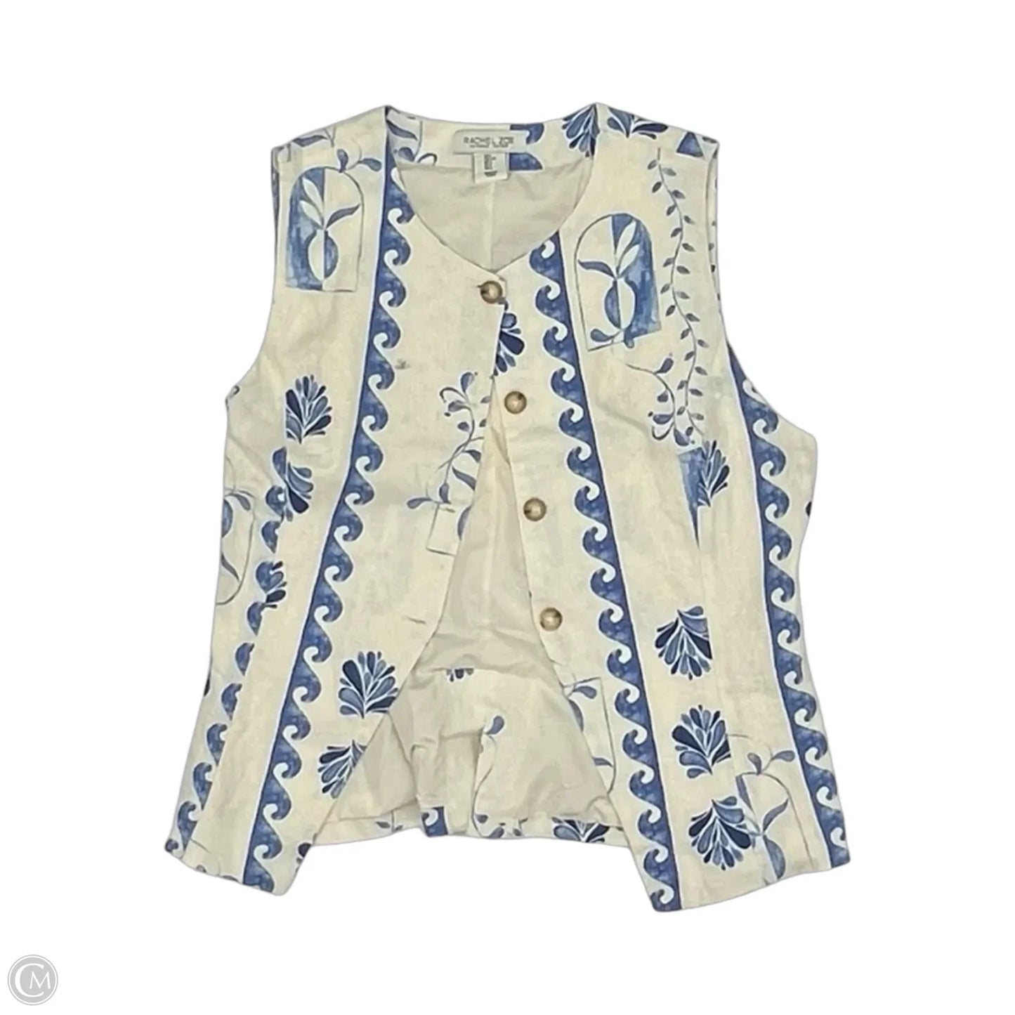Vest Other By Rachel Zoe In Blue & Cream, Size: L