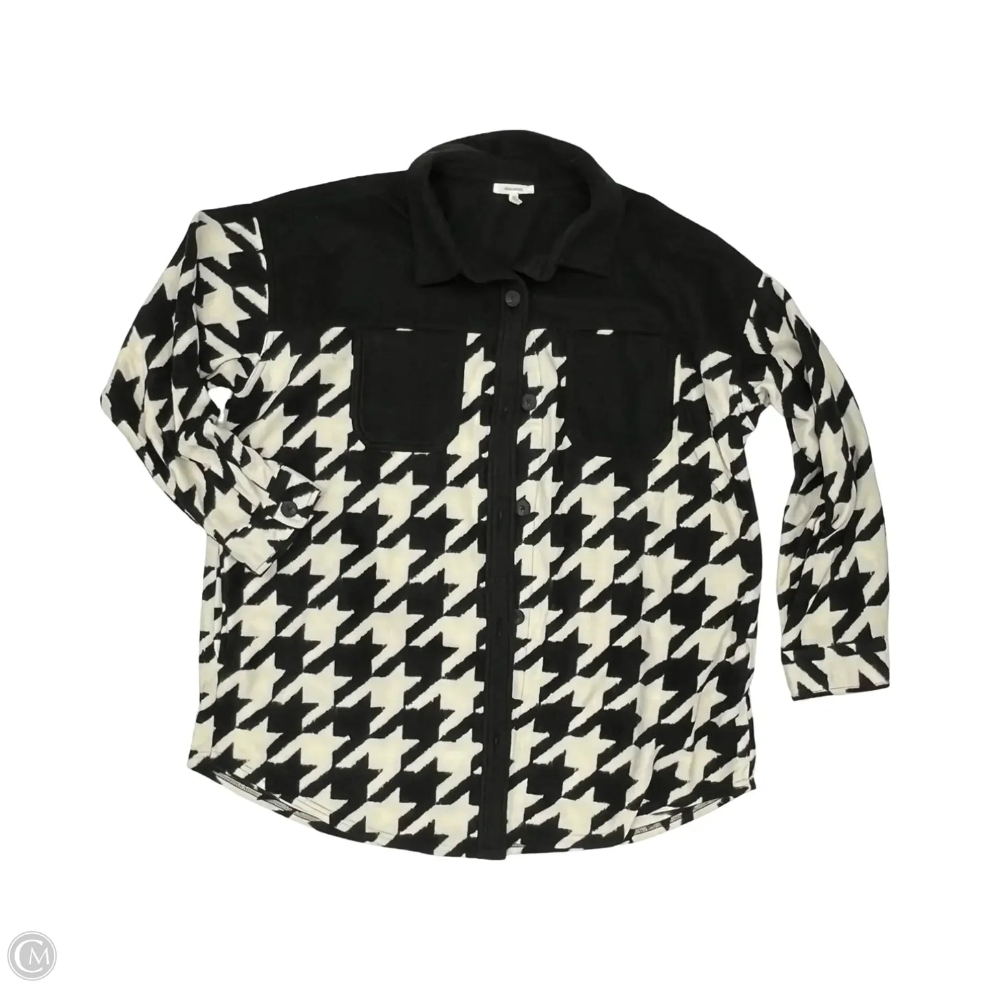 Jacket Shirt By Maurices In Black & White, Size: 1x