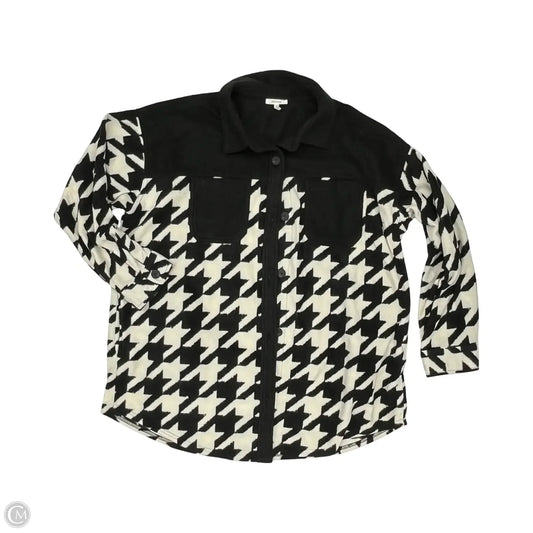 Jacket Shirt By Maurices In Black & White, Size: 1x
