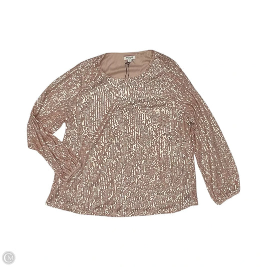 Blouse Long Sleeve By Andree By Unit In Rose Gold, Size: 1x