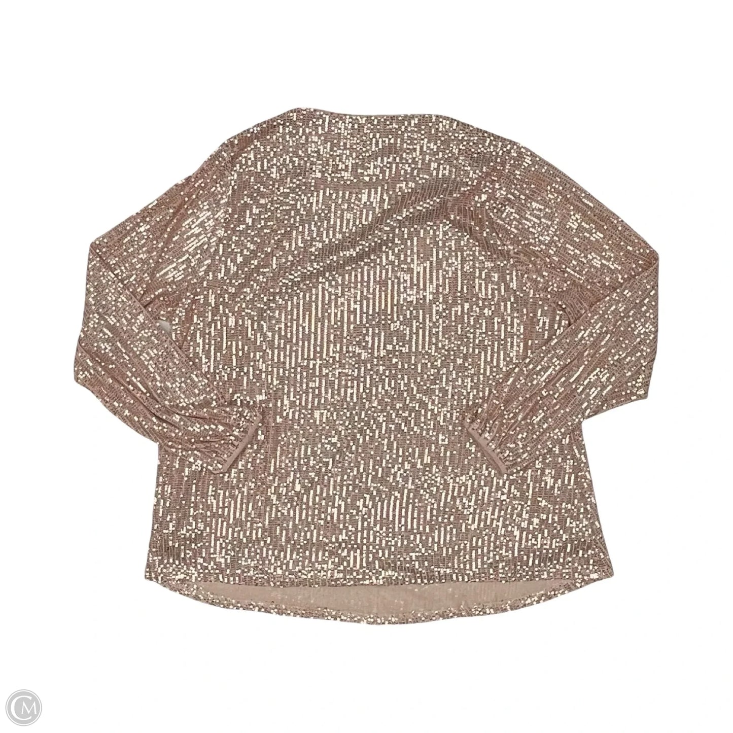 Blouse Long Sleeve By Andree By Unit In Rose Gold, Size: 1x