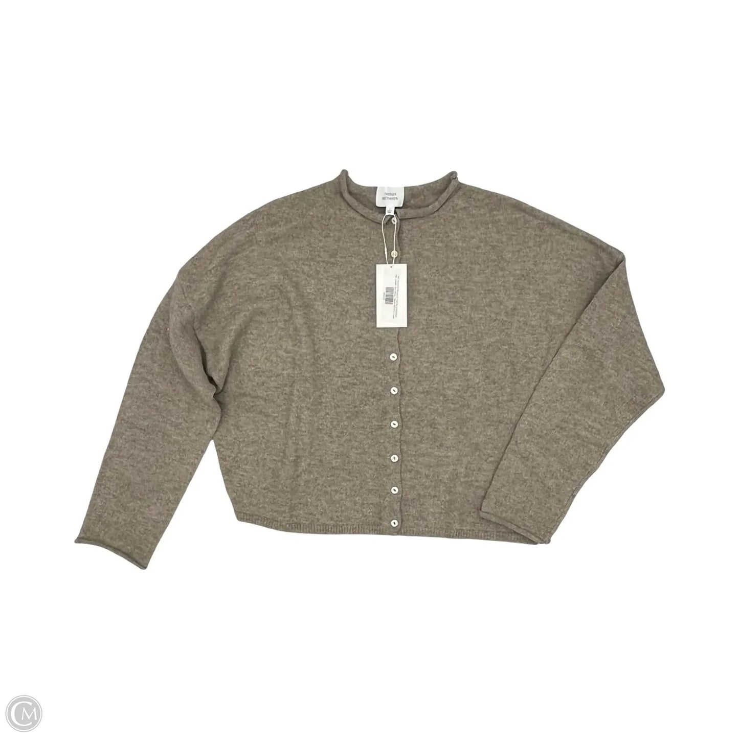 Sweater Cardigan By Cmb In Tan, Size: L