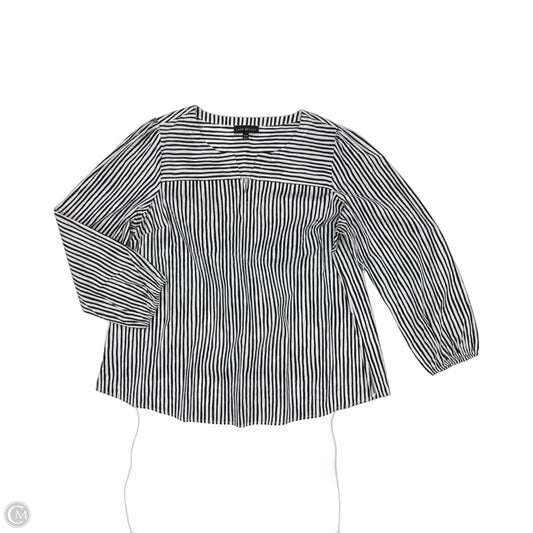 Blouse Long Sleeve By Lane Bryant In Blue & White, Size: 1x