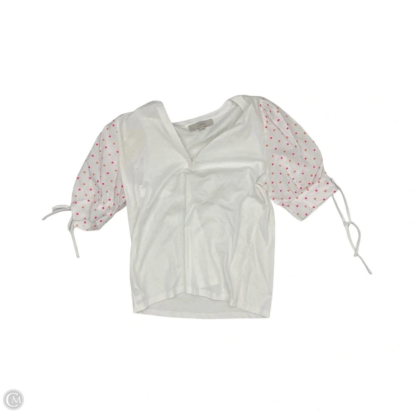 Top Short Sleeve By Loft In White, Size: M