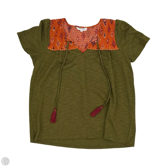 Top Short Sleeve By Thml In Green & Orange, Size: M