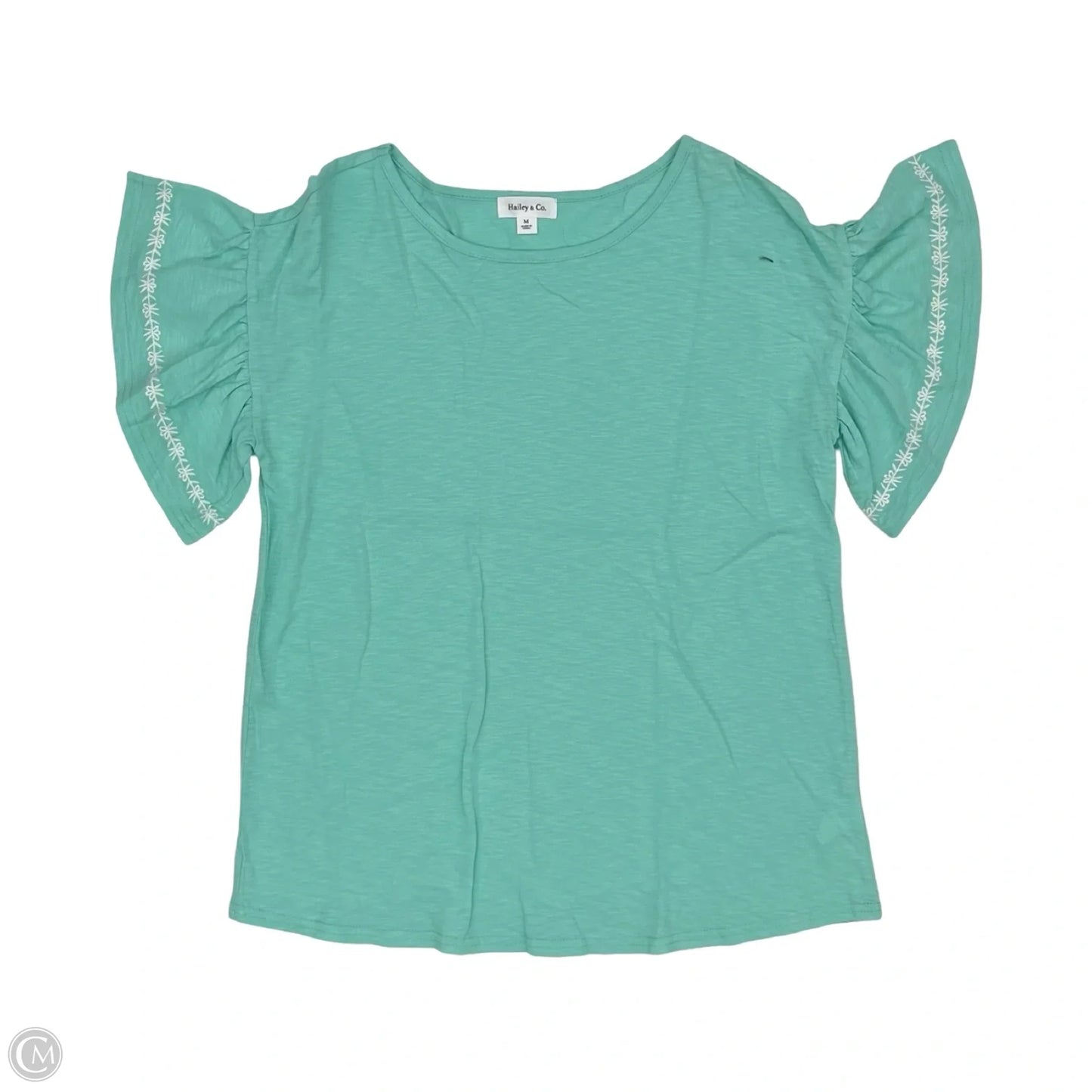 Top Short Sleeve By Hailey & Co In Aqua, Size: M