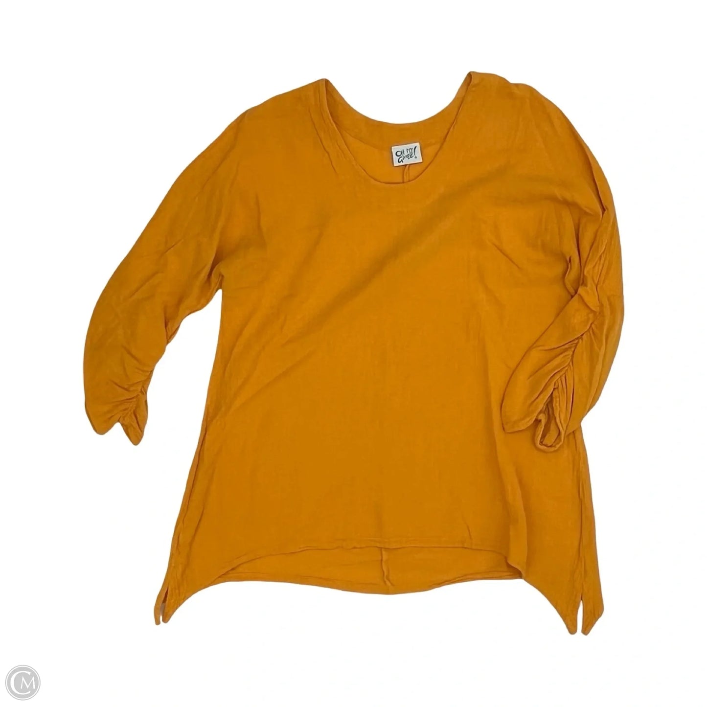 Top 3/4 Sleeve By Oh My Gauze In Yellow, Size: M