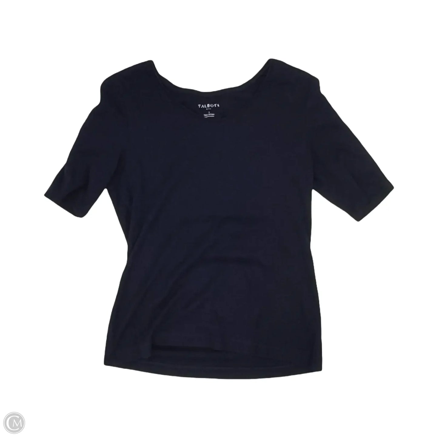 Top Short Sleeve Basic By Talbots In Navy, Size: S
