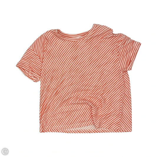 Top Short Sleeve By Lou And Grey In Orange & White, Size: S