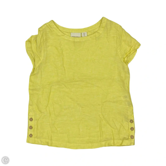 Blouse Short Sleeve By Cynthia Rowley In Yellow, Size: S