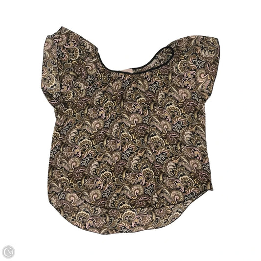 Blouse Short Sleeve By Philosophy In Brown, Size: S