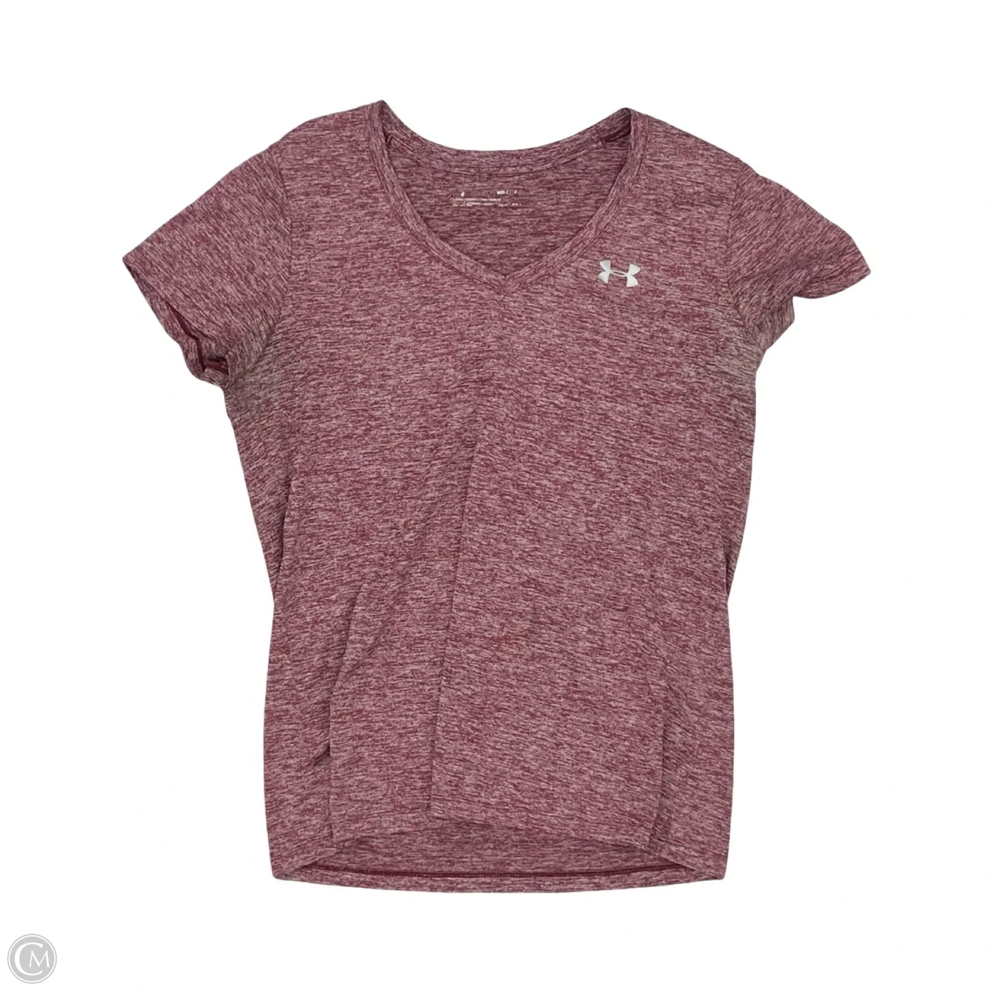 Athletic Top Short Sleeve By Under Armour In Maroon, Size: M