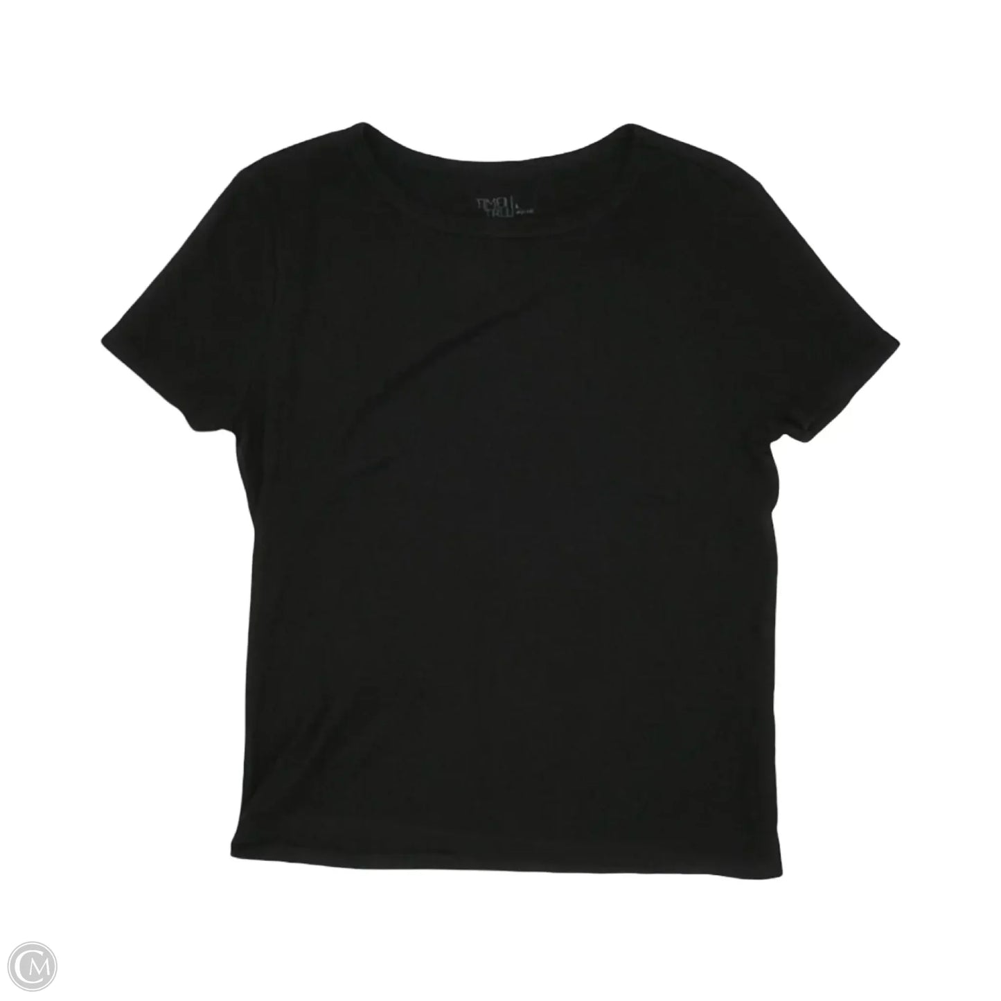 Top Short Sleeve Basic By Time And Tru In Black, Size: L