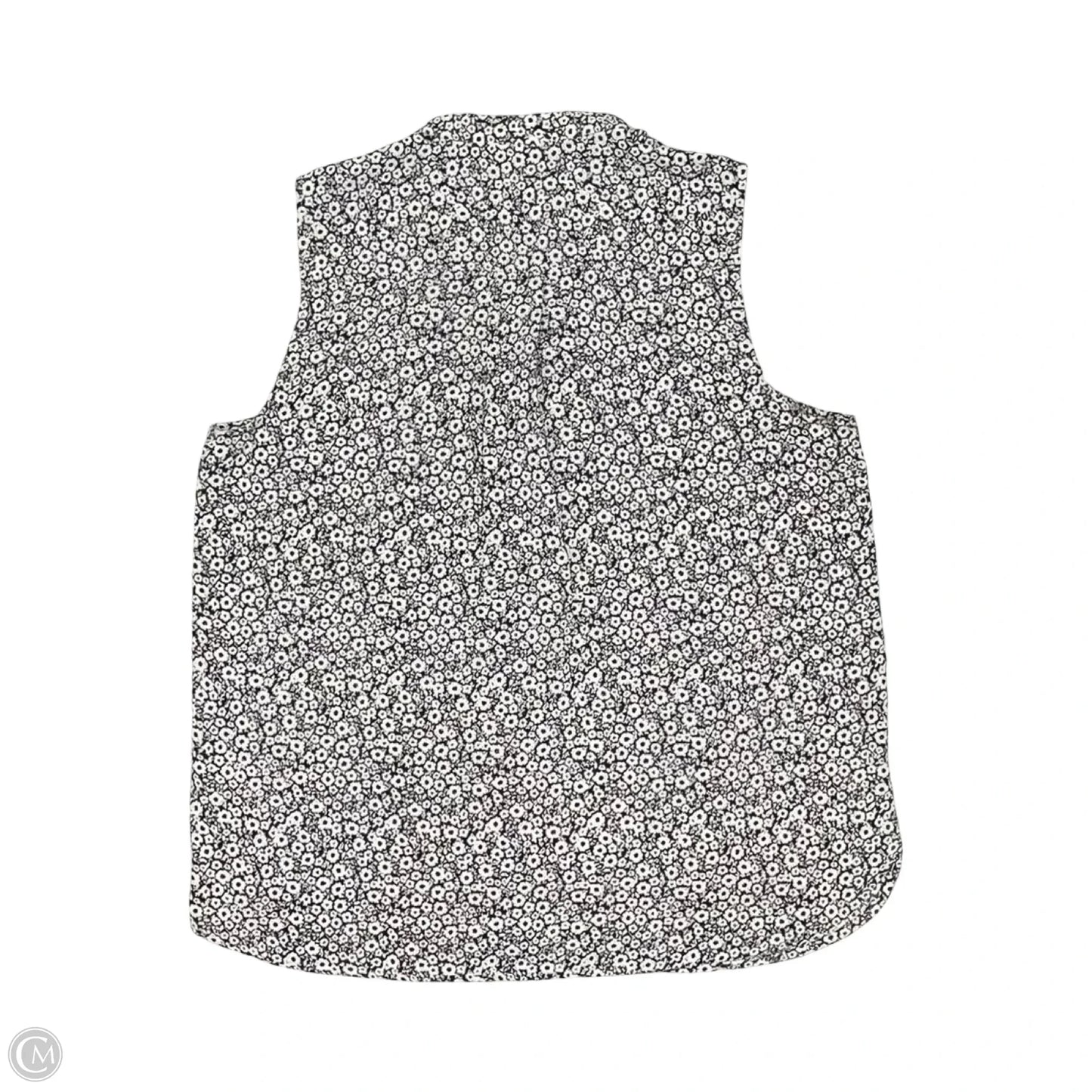 Blouse Sleeveless By Dalia In Black & White, Size: L