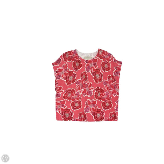 Sweater Short Sleeve By Loft In Pink, Size: L