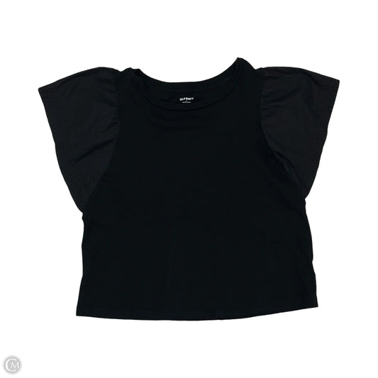 Blouse Short Sleeve By Old Navy In Black, Size: L