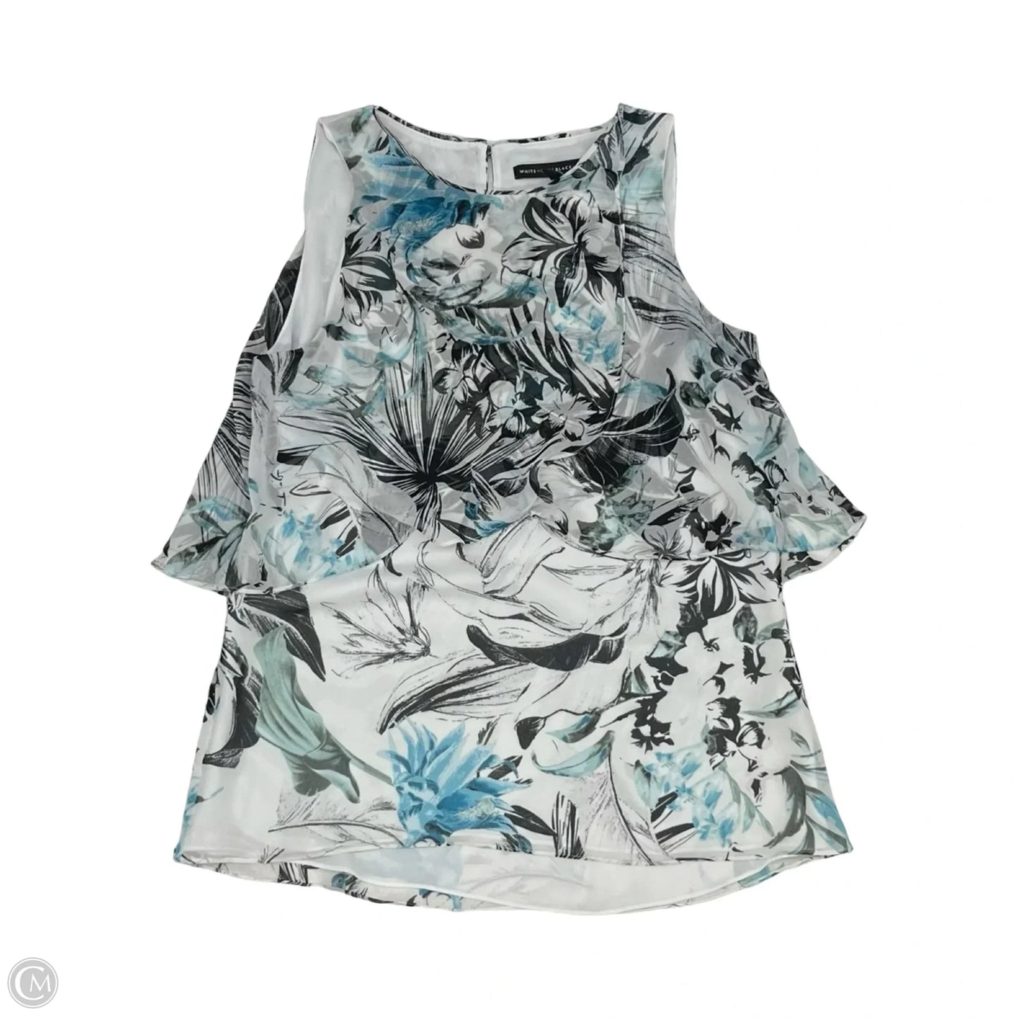 Blouse Sleeveless By White House Black Market In Blue & White, Size: S