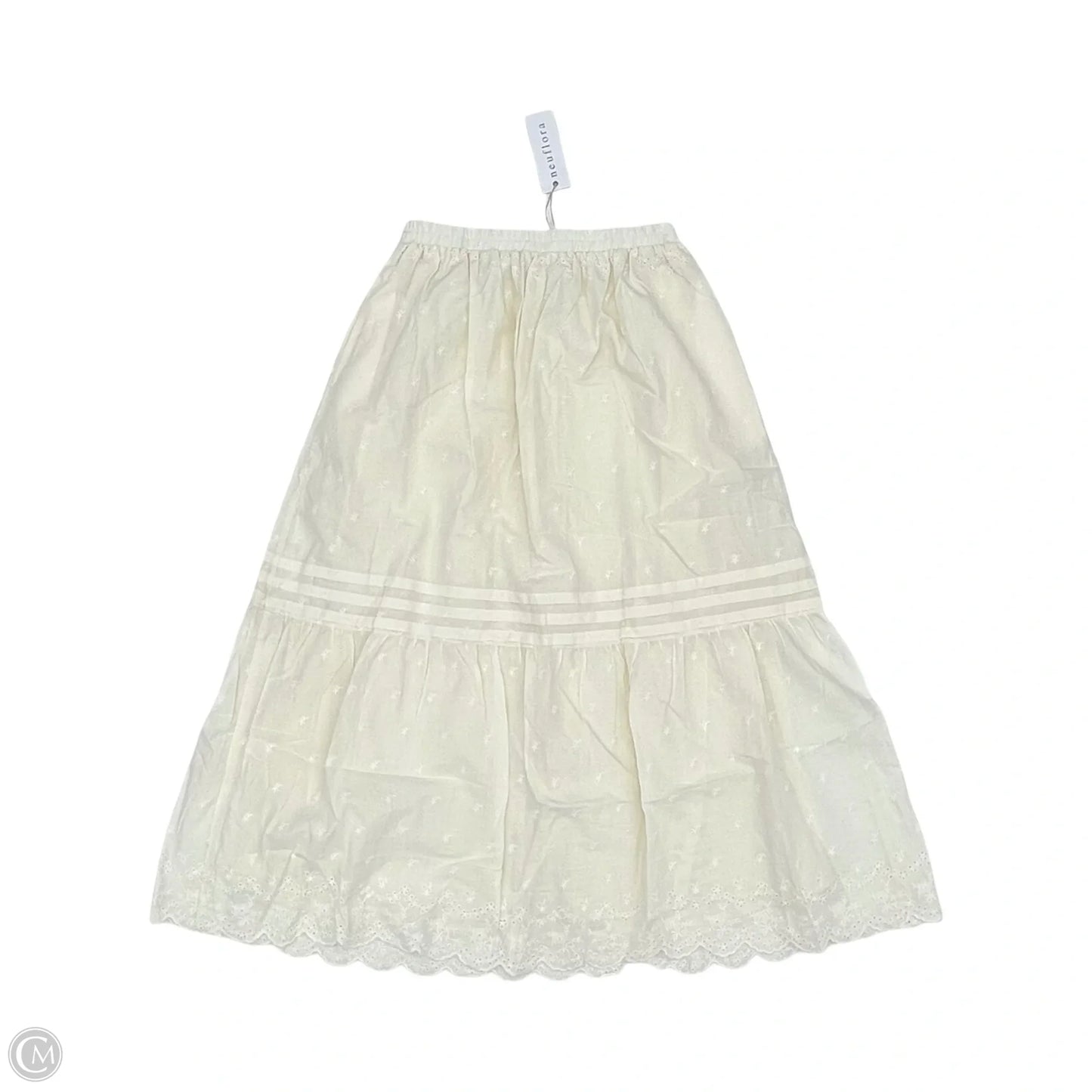 Skirt Maxi By Cmb In Cream, Size: S