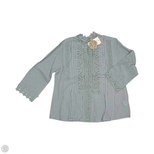 Blouse 3/4 Sleeve By Cmc In Aqua, Size: M