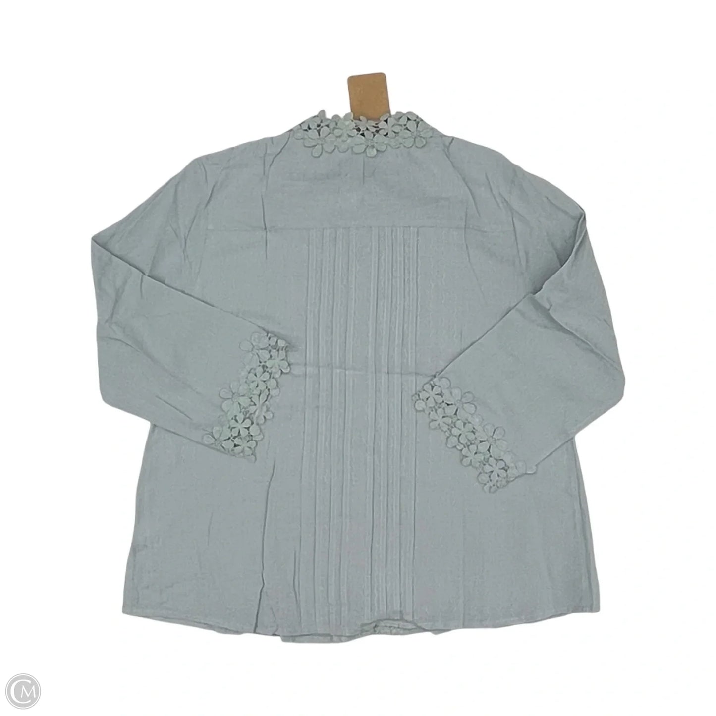 Blouse 3/4 Sleeve By Cmc In Aqua, Size: M