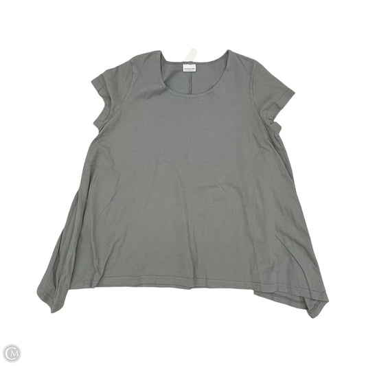 Top Short Sleeve By Cmb In Grey, Size: L