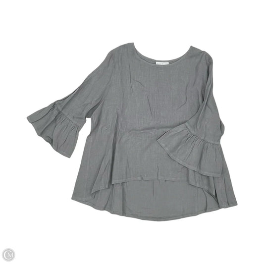 Blouse 3/4 Sleeve By Bryn Walker In Grey, Size: Xl